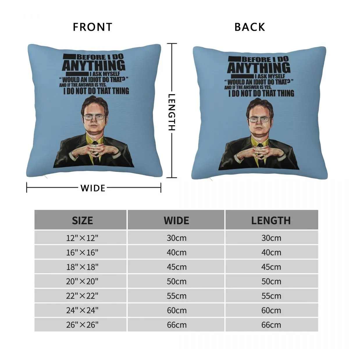 The Office Dwight K. Schrute Square Pillowcase Polyester Linen Velvet Creative Zip Decorative Sofa Seater Cushion Cover