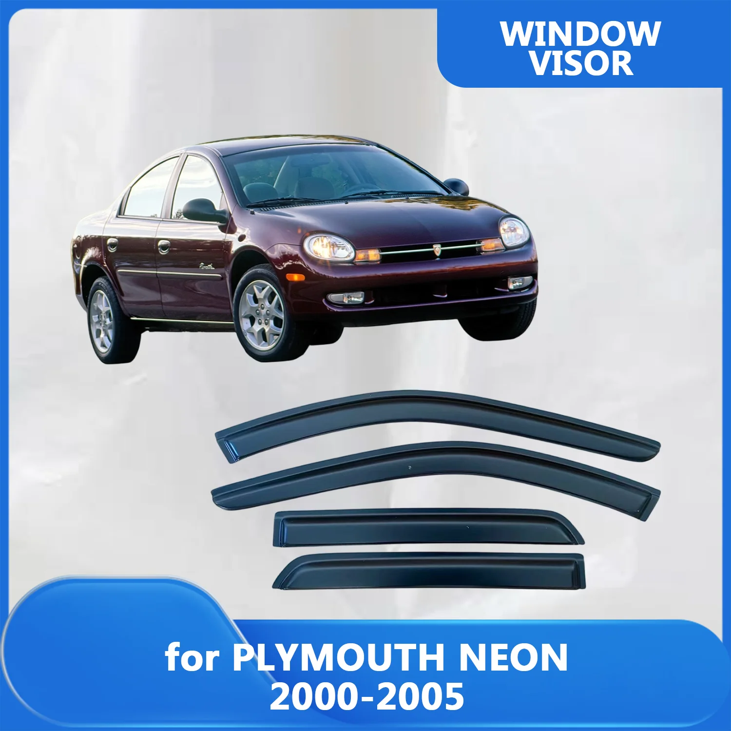 

Window Visor for PLYMOUTH NEON 2000 2001 2002 2003 2004 2005 Wind Deflectors Rain Guards Door Visor Vent Shades Ventvisor