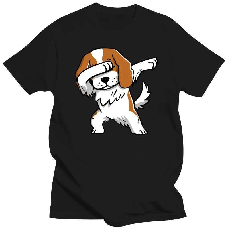 Printing Dabbing Cavalier King Charles Spaniel T Shirt Men  Oversized Anime Tshirt Men Cotton Gothic Style T Shirts