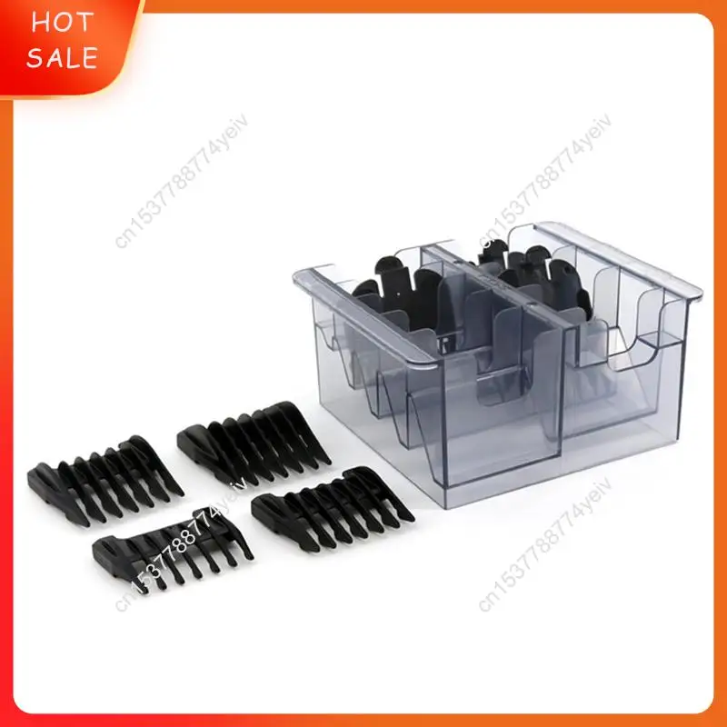 3x caixa de armazenamento base grade para 8 pçs máquina cortar cabelo aparador limite pente guia ferramenta barbeiro para wahl guia pentes a62x