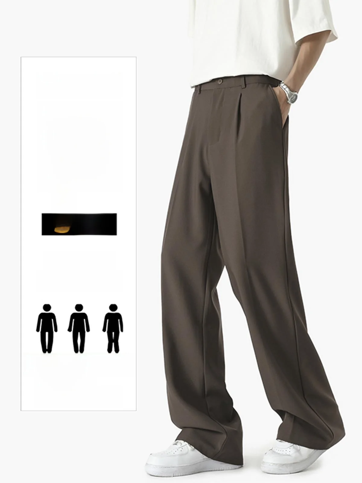 

Мужские брюки-палаццо с защитой от морщин, осенние, повседневные, прямого кроя, свободные, в американском стиле, премиум-класса, длинные, стильные