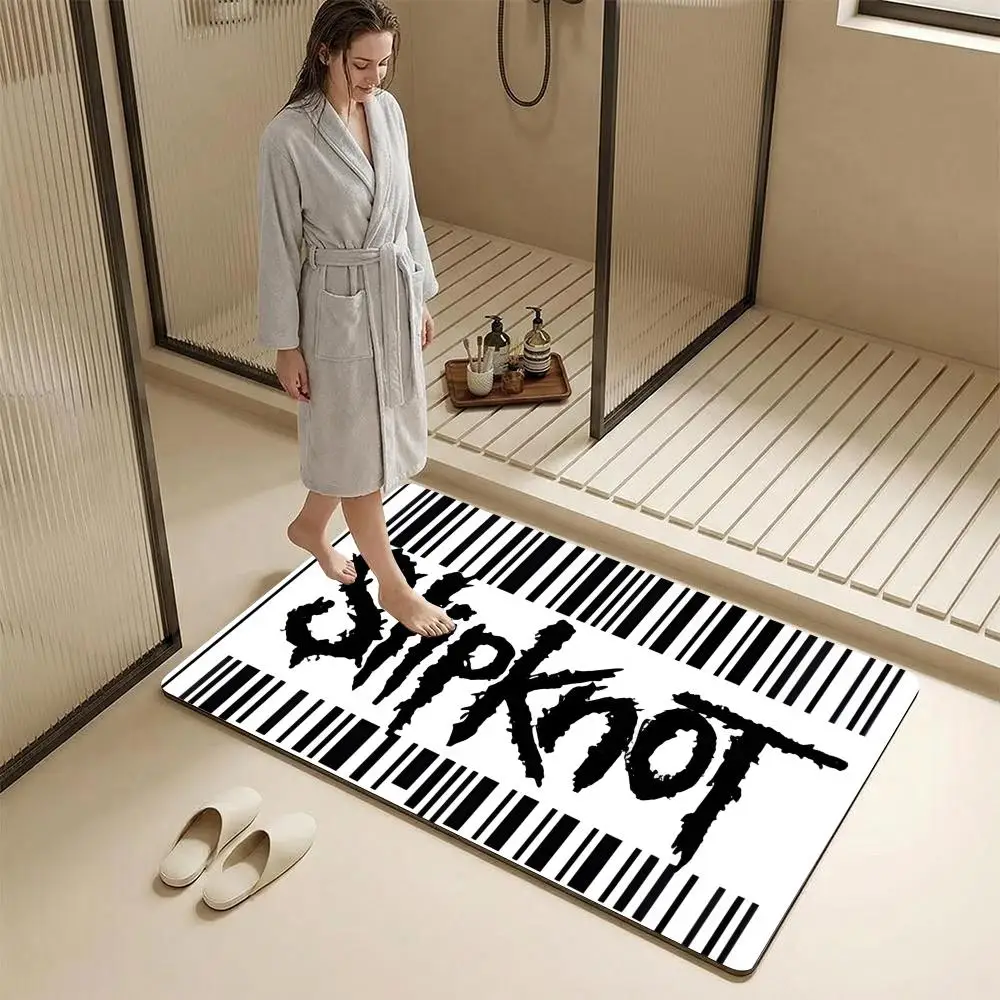 S-slipknot Band Singer Floor Mat Diatomite Bath Mat – Highly Absorbent, Non-Slip, Quick-Drying Bathroom Rug