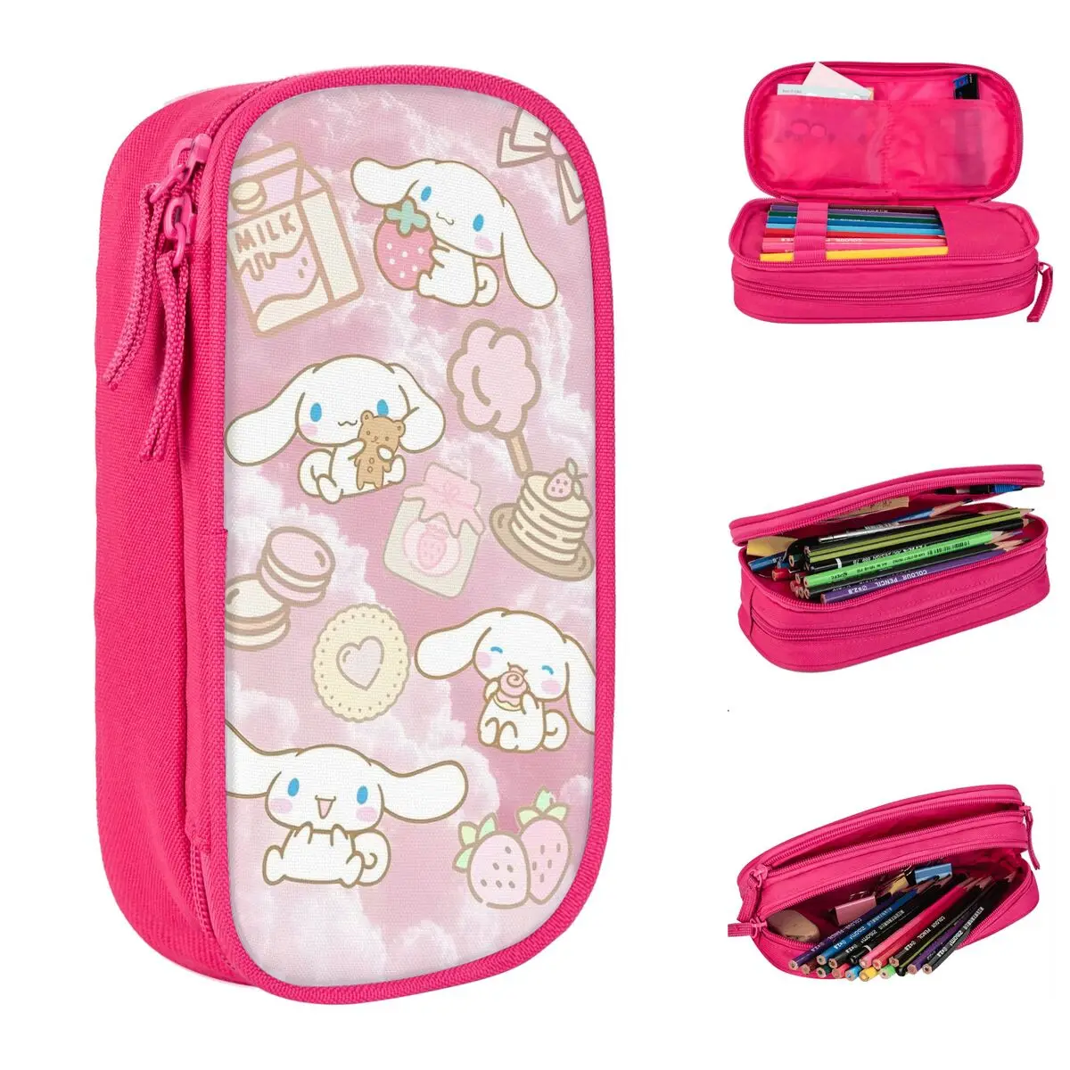 Cinnamoroll Kawaii Cartoon Pencil Cases Pen Bags for Student Large Storage School Supplies Gifts Pencilcases