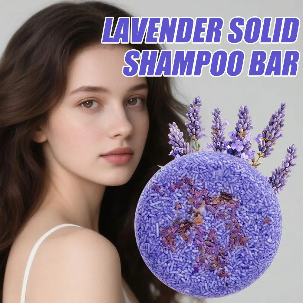 60g Lavender Solid Shampoo Bar Natural Organic Anti-dropping Shampoo Smooth Hair Manageable Glycerin Bar Care Solid Hair So Z5C2