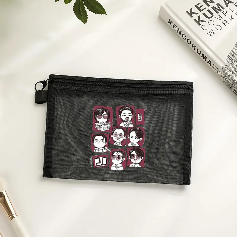 

Arirang World Tour 2026 Kpop Fan Gift Black Mesh Makeup Bag Multifunctional Zipper Pouch for Women Travel Storage Bag Fashion