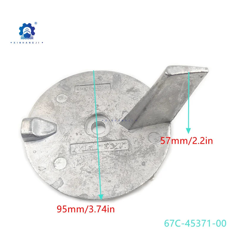 67C-45371 Trim Tab Anode For Yamaha Outboard Motor 25HP 30HP 40HP 50HP Sierra 18-6096 67C-45371-00 Boat Engine 67C-45371-00