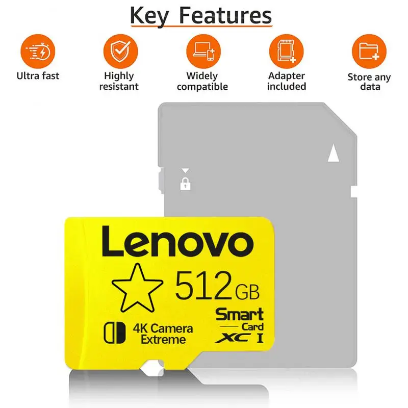 Lenovo Micro Memory Card 2TB SD Card 1TB SD/TF Flash Card 512GB scheda di memoria SD ad alta velocità 256GB 128GB per giochi Nintendo Switch