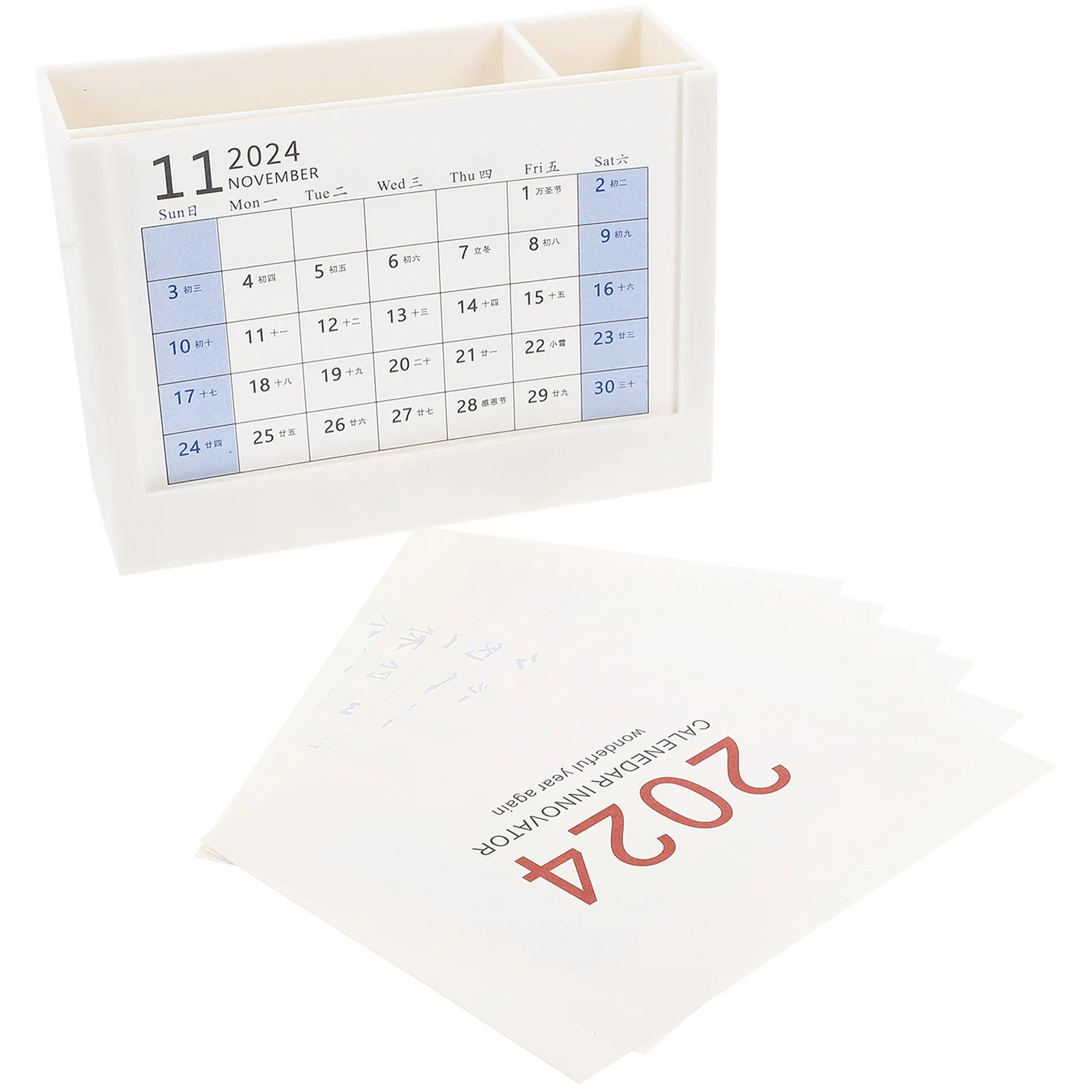 

Plastic Pen Holder Desktop Pencil Organizer Compartment Makeup Brush Container Storage Box Plastic Pencil Holder