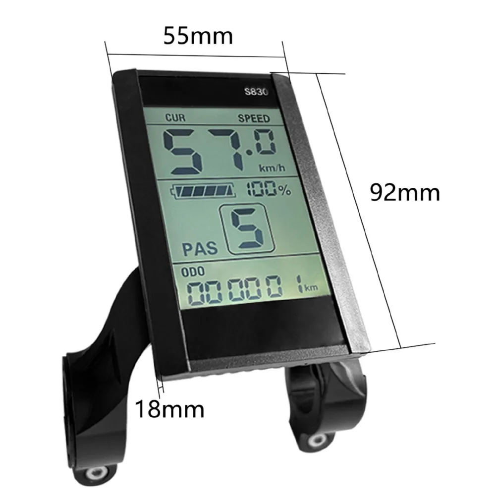 1x Electric Bicycle Bike S830 Waterproof LCD Display Screen 36/48V Display With SM Interface Or 5pin Waterproof Connection Parts