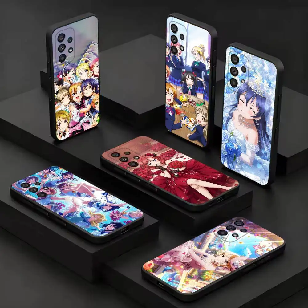 Love Anime L-Live Phone Case For Samsung Galaxy S25 S24 S23 S22 S21 S20 S10 S10E Ultra Plus FE Note 20 Ultra Black Cover