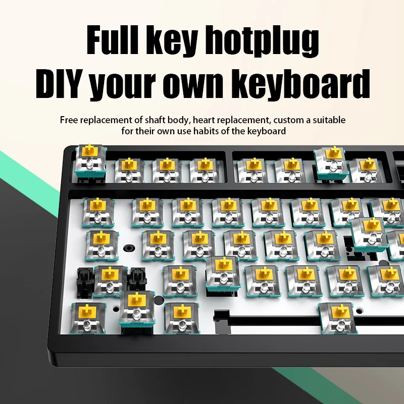 KF1800 Customized DIY Three-mode Bluetooth 68 Key Mechanical keyboard kit is hot Used For RGB Macro Driver Plug Of Shaft Seat