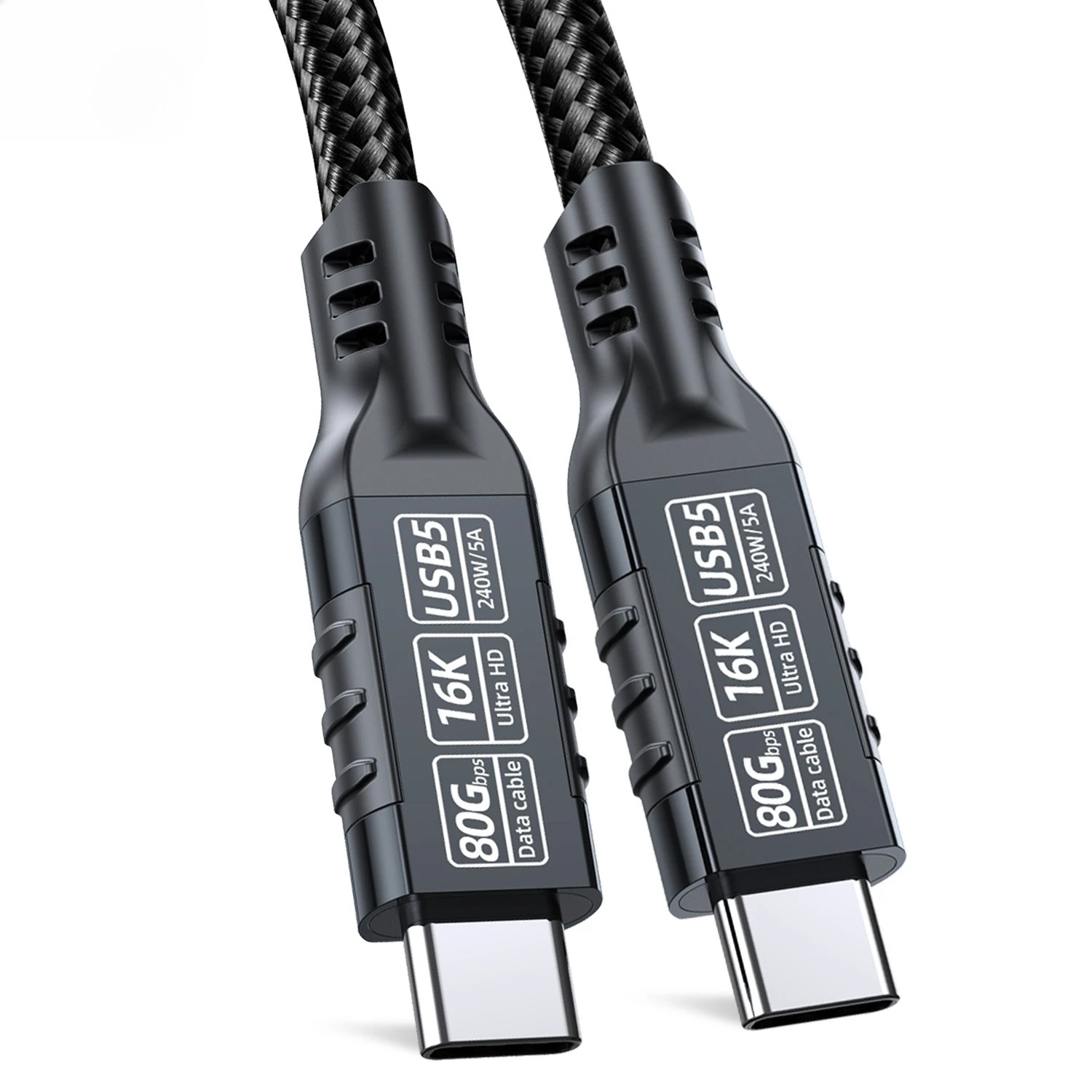 16K Type C Cable USB5 80Gbps PD240W For Thunderbolt 5 Full-featured Fast Charging Cable Thunderbolt-4/3 USB C to C Data Transfer