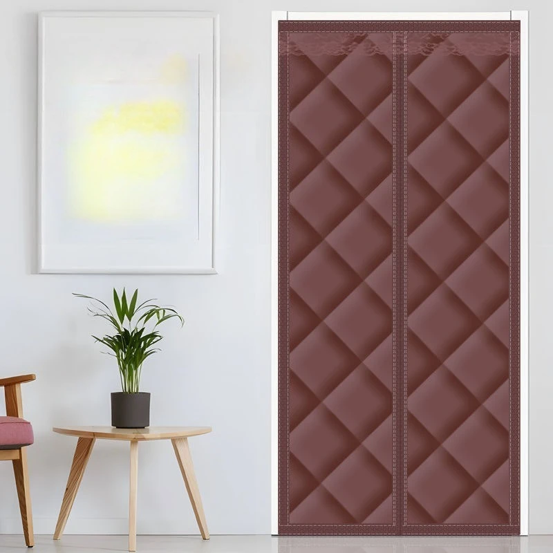 Magnetic Thermal Insulated Door Curtain Winter Thicken Windproof Air Conditioning Door Blanket Soundproof Quilted Door Screen