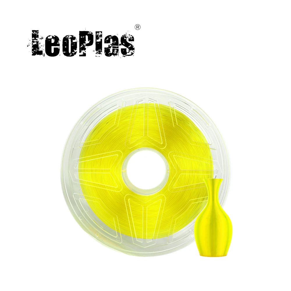 LeoPlas Clear Yellow TPU Filament Transparent Flexible 1.75mm 1kg 95A Shore Hardness For 3D Printing Supplies