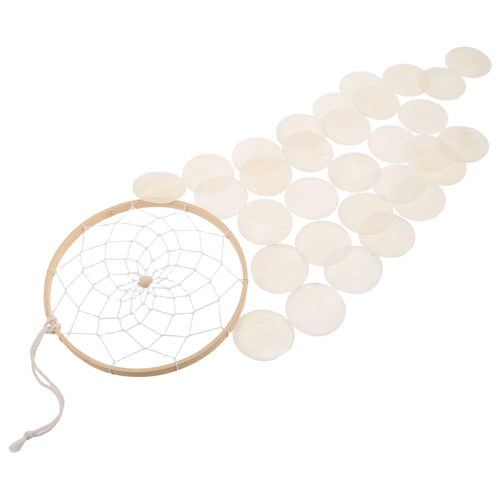 

Shell Wind Chime Handmade White Seashell Dreamcatcher Pendant For Indoor Outdoor Patio Garden Bedroom Coastal Style Decor