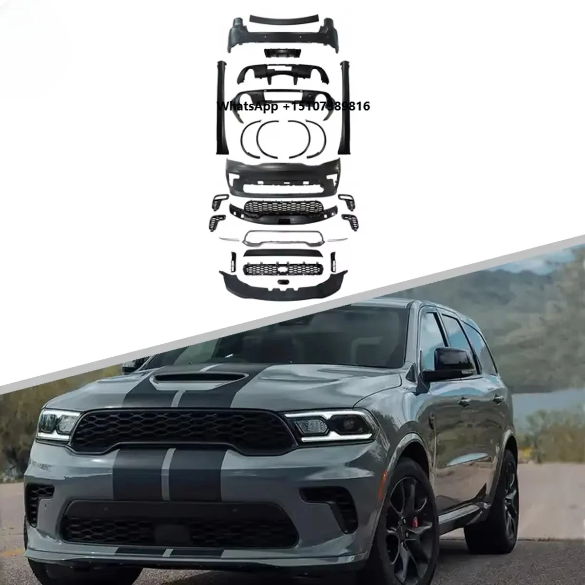 OUYE for 2021 Durango SRT Hellcat Upgrade Bodykit High Quality Front and Rear Bumper with Front Lip Plastic Auto Parts