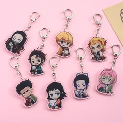 Anime Peripheral Acrylic Keychain Cartoon Character Ornament Key Bag Pendant Clothing Accessories Gifts Demon Slayer