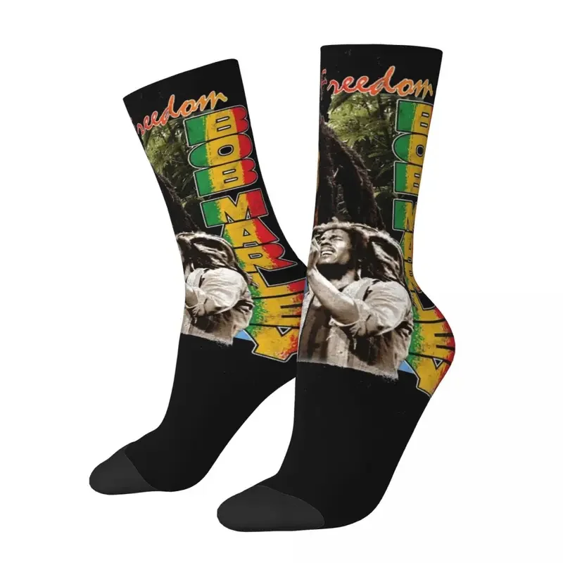 Y2K Vintage Reggae Bob-Marley Men'S Women'S Casual Jamaican Music High Quality Spring Summer Autumn Winter Socks Gifts