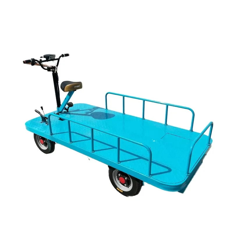 Commercial Electric Flatbed Hand Trolley with Seat Easy Operation Construction Machinery Truck Trolleys