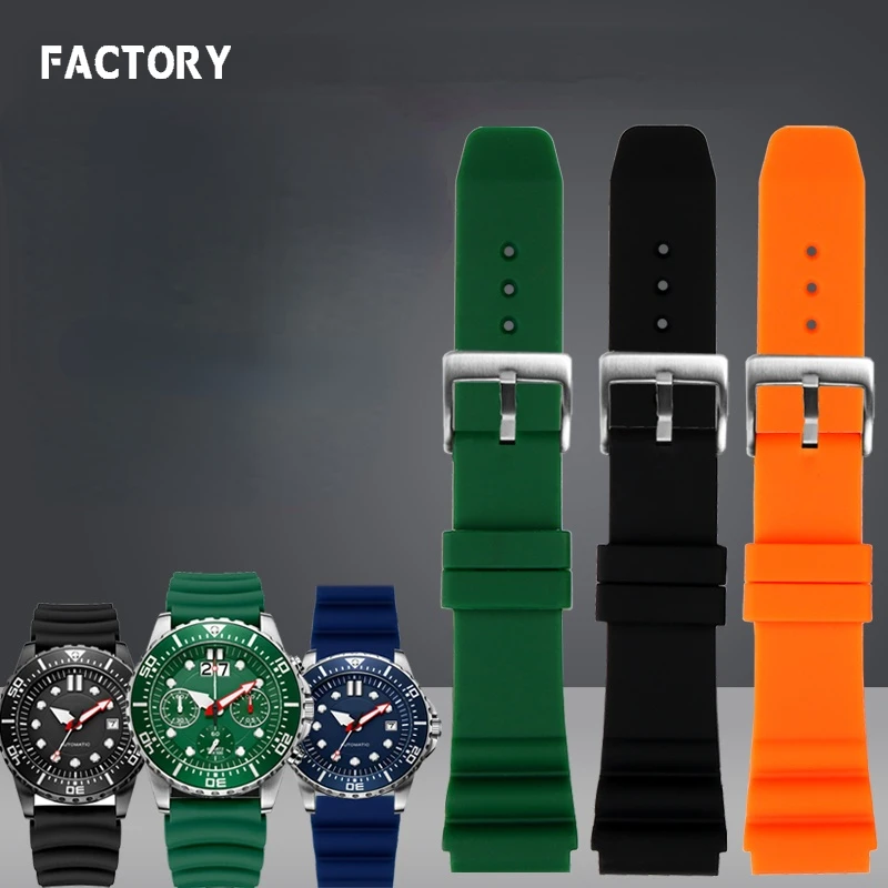 High Quality Watchband for Citizen Green Black Water Ghost Ai7009 Nj0129 Aw1598 Silicone Rubber Watch Strap 20mm 22mm