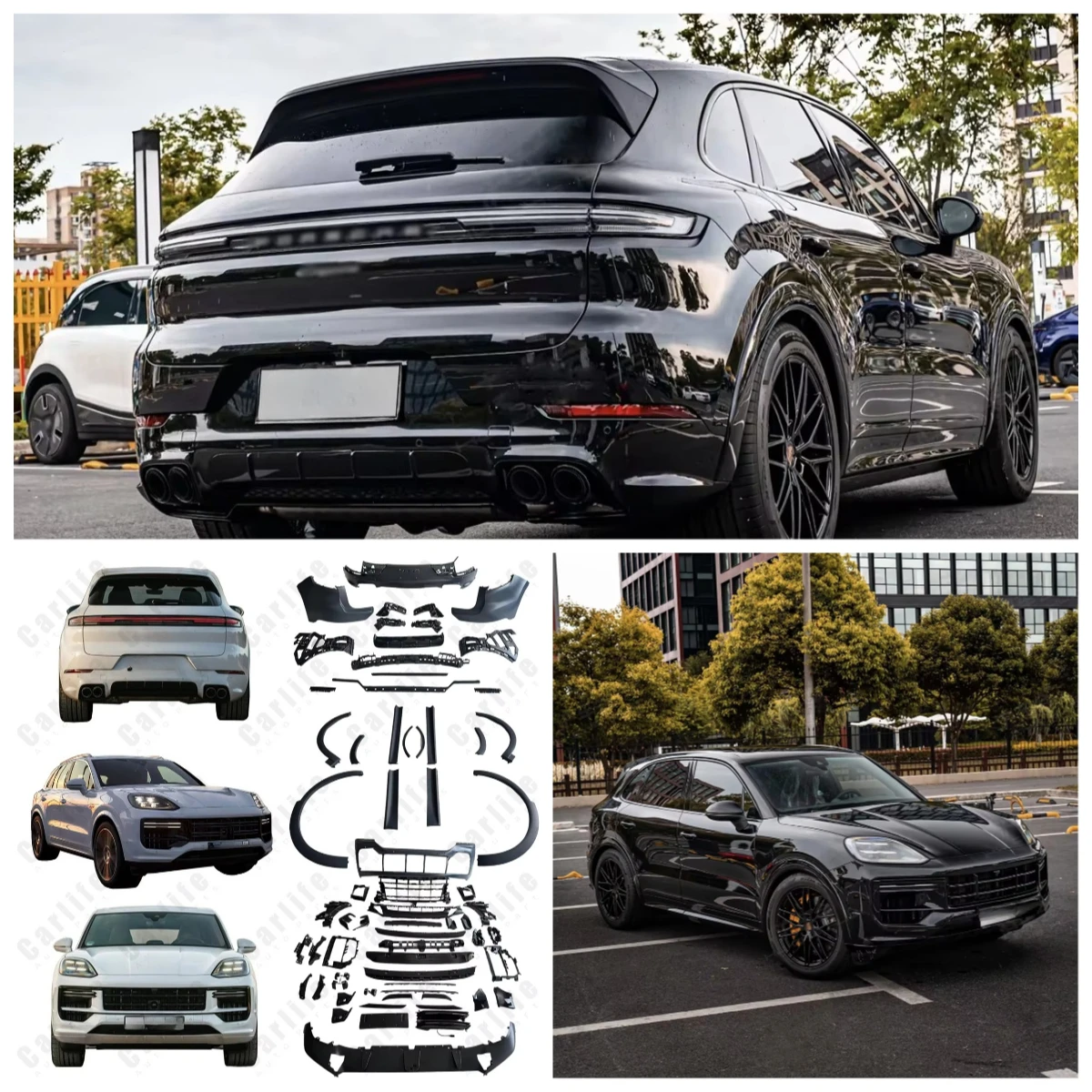 TurboS Look Like Facelift Bumpers Body Kit Contain Tip Exhaust for Cayenne 9Y0.2 2024-.
