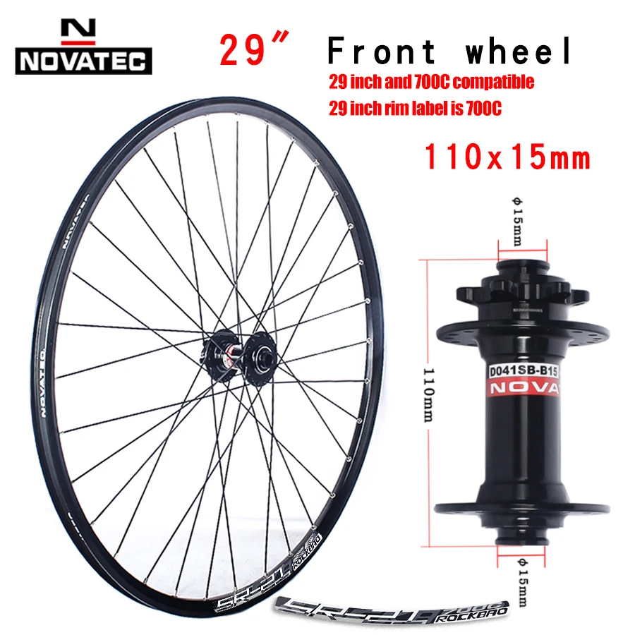 Novatec 26/27.5/29 inch mountainbike wielset D041/D442 15X100/110 12X142/148 7-11 speed 32H schijfrem Thru MTB fietswiel