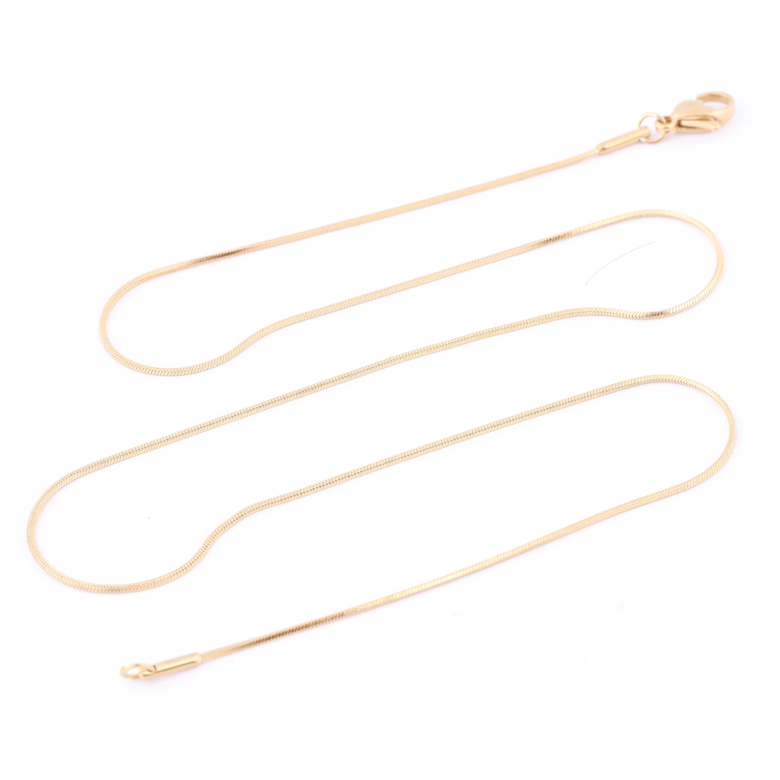 

5pcs 45cm Long Stainless Steel Gold Plated Snake Necklace Chains For Jewelry Making Diy Accessories