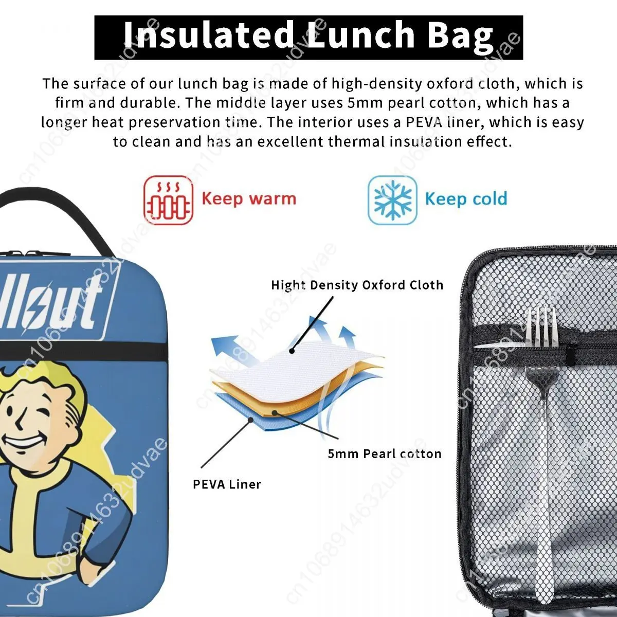 F-Fallouts Portable Leisure Four Lunch Bag Lunch Container New Arrival Cooler Thermal Lunch Box for Office