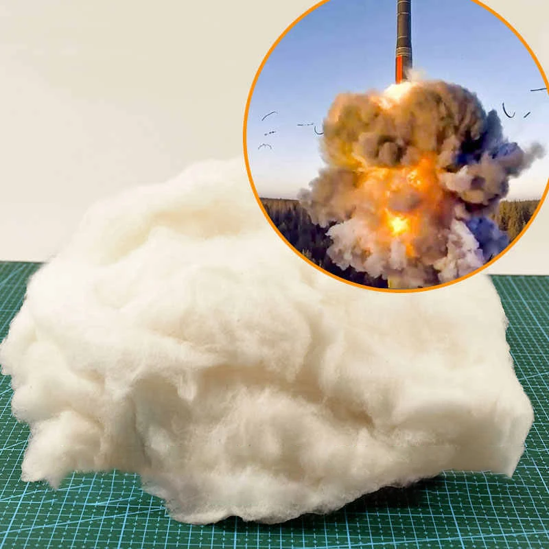 20G Simulated Cotton For Smoke Dust Water Splash Effect Tank  Model Firing Explosion Making Cloud Shape Cotton