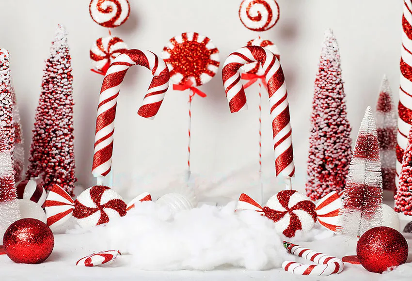Giáng Sinh Kẹo Ngọt Thanh Phông Nền Xmas Cây Đồ Ngọt Trang Trí Trẻ Em Ngày Lễ Đảng Nền Chụp Ảnh Cho Để Chụp Phòng Thu