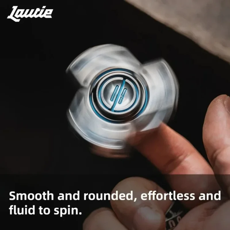 LAUTIE Bit09 Titanium Blue Fidget Spinner Mechanical Style Stress Release Toy Unlimited Office Desk Gadgets