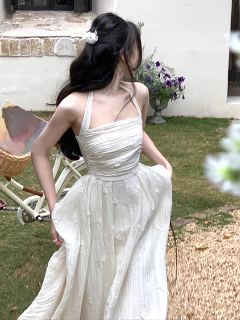 White colour one piece dress hotsell