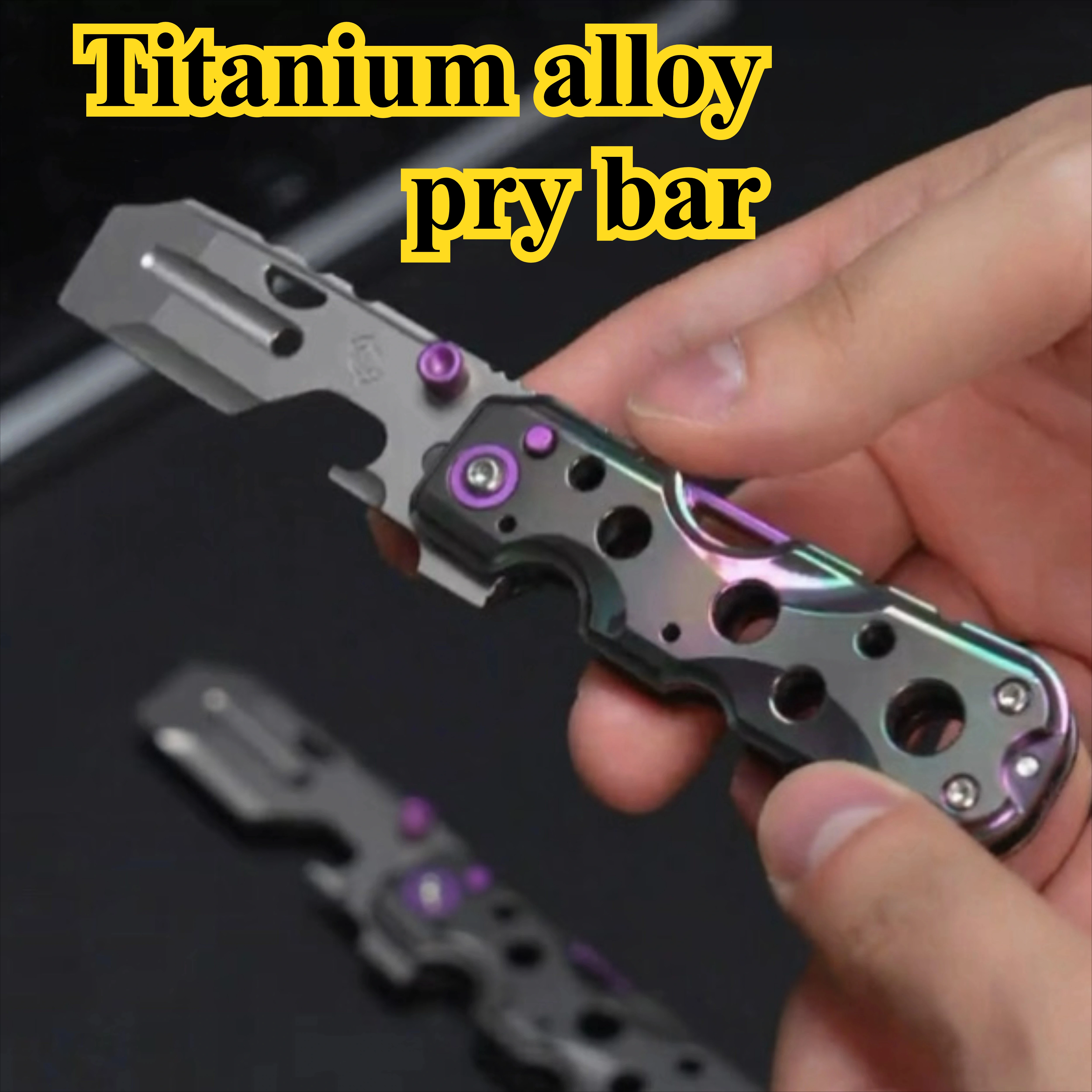 Creative Foldable Titanium Alloy Pry Bar Tuning Fork Decompression Metal Outdoor EDC Portable Decompression Survival Tool