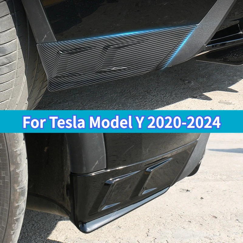 

For Tesla Model Y 2020-2024 Rear Bumper Guard Side Corner Thunderbolt Spoiler Scratch Protector Automotive Retrofit Accessories