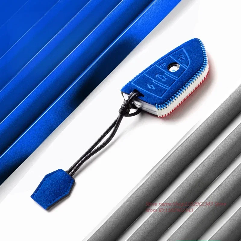 

Alcantara Car Key Case for BMW 5 Series 3 Series X3 X1 X5 1 Series 530 Auto Key Cover Bag Keychain Interior Supplies Accessories