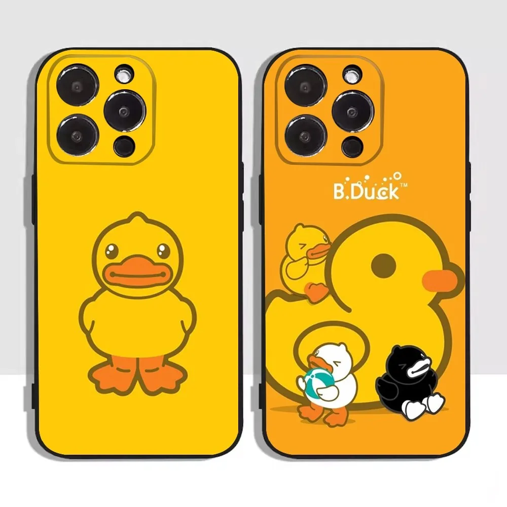 Cartoon Cute B-B D-Ducks Phone Case For Apple iPhone 15,14,13,12,11,XS,XR,X,8,7,Pro,Max,Plus,mini Silicone Black Cover