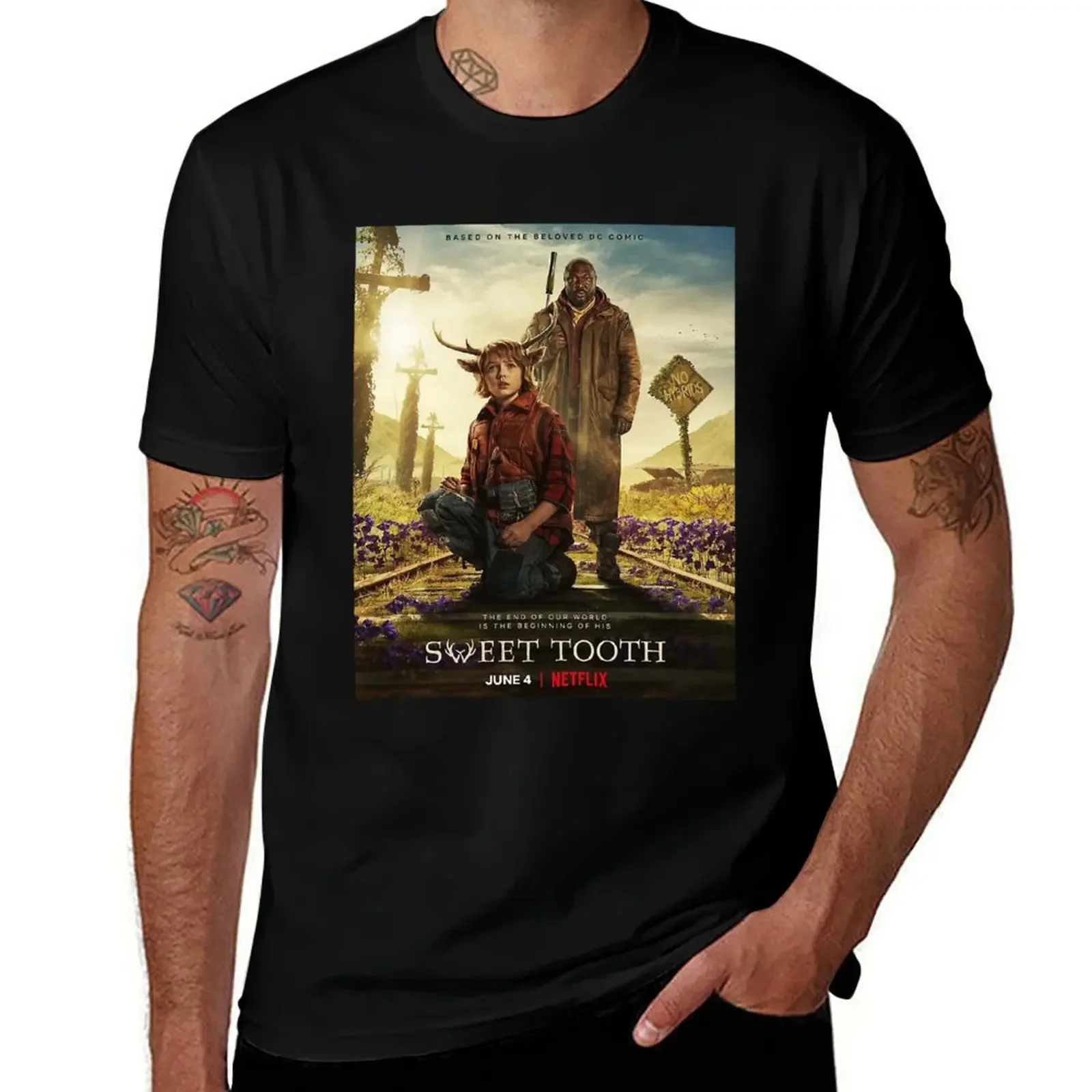 Sweet Tooth movie T-Shirt quick-drying plus sizes vintage t shirt men