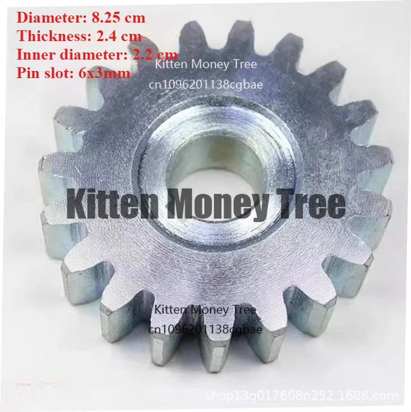 

Стальная шестерня для двигателя раздвижных ворот M4, 19 зубьев, внутренний диаметр 22 мм, внешний диаметр 82,5 мм.