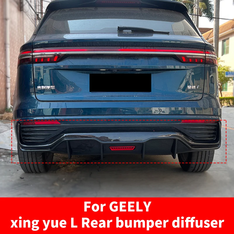 For Geely Xingyue L Monjaro 2021 2022 2023 Rear Bumper With warning lights Diffuser Splitter Chin Spoiler Bodykit