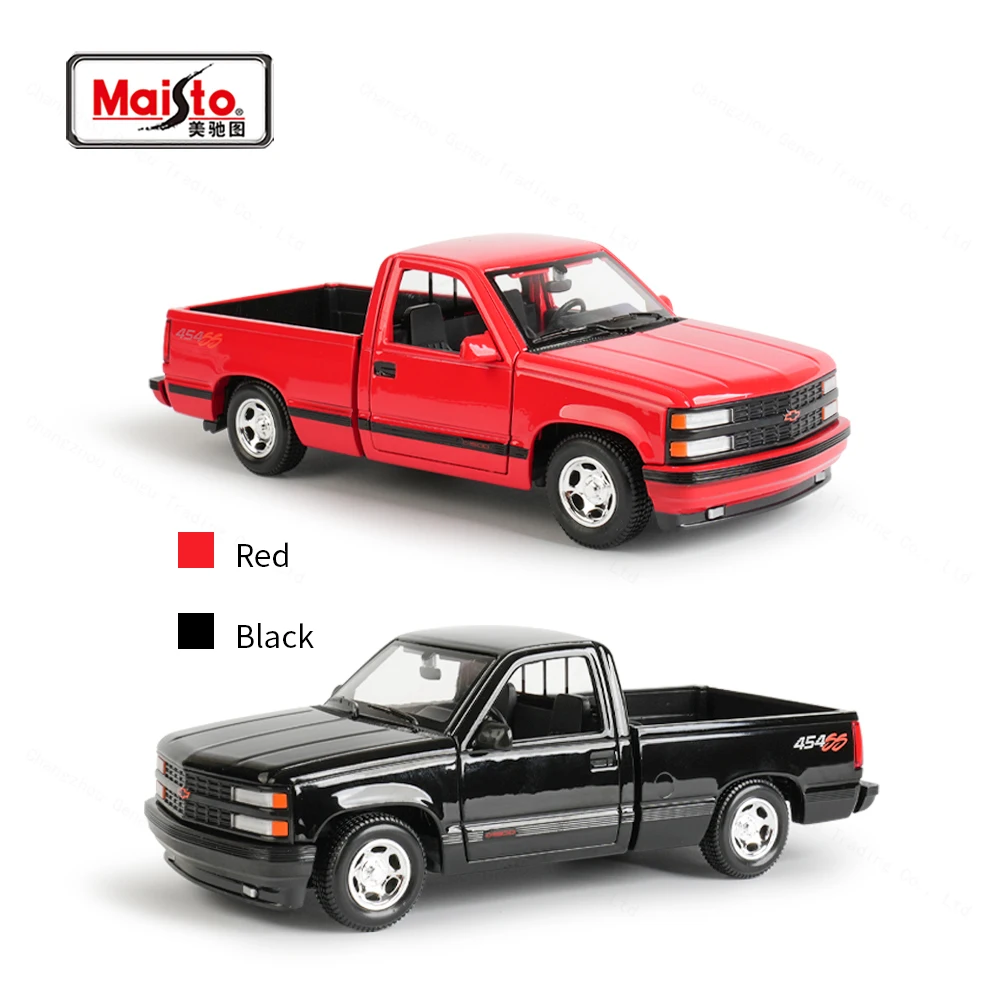 Maisto 1:24 1993 Chevrolet 454 SS Pick-up Veículos Estáticos em Metal Fundido, Modelos de Carros Colecionáveis