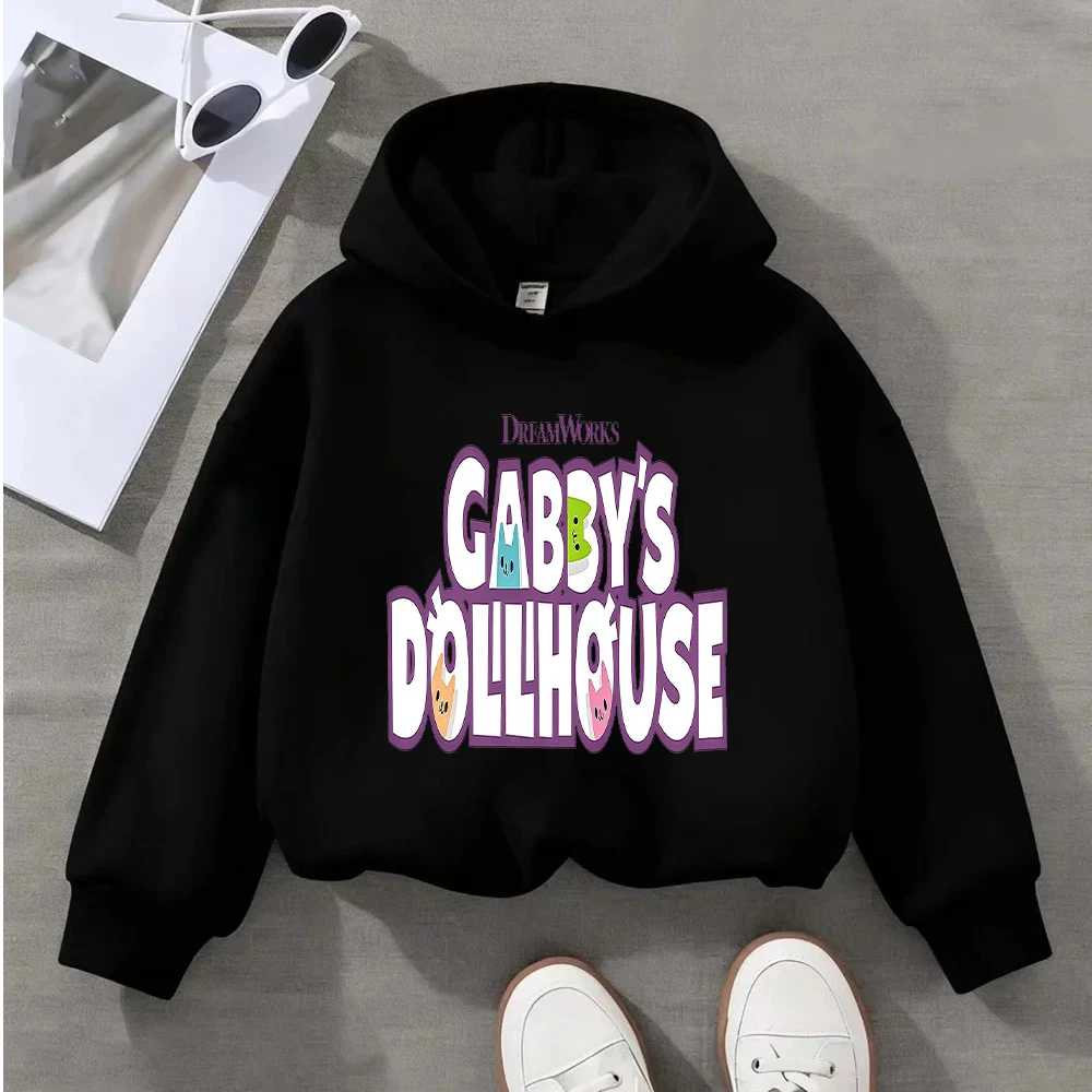 سويت شيرت DreamWorks Gabby's Dollhouse للأطفال، بلوفر لطيف مطبوع عليه رسوم كارتونية للفتيات والأولاد، ملابس علوية كاجوال مريحة