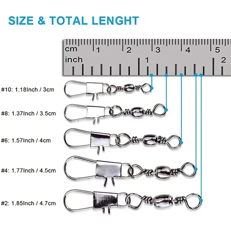 Figure of Eight Ring 100pcs/Box Fishing Connector Swivels Interlocking Pin Bearing Rolling Rotary Snap Rotary Ring