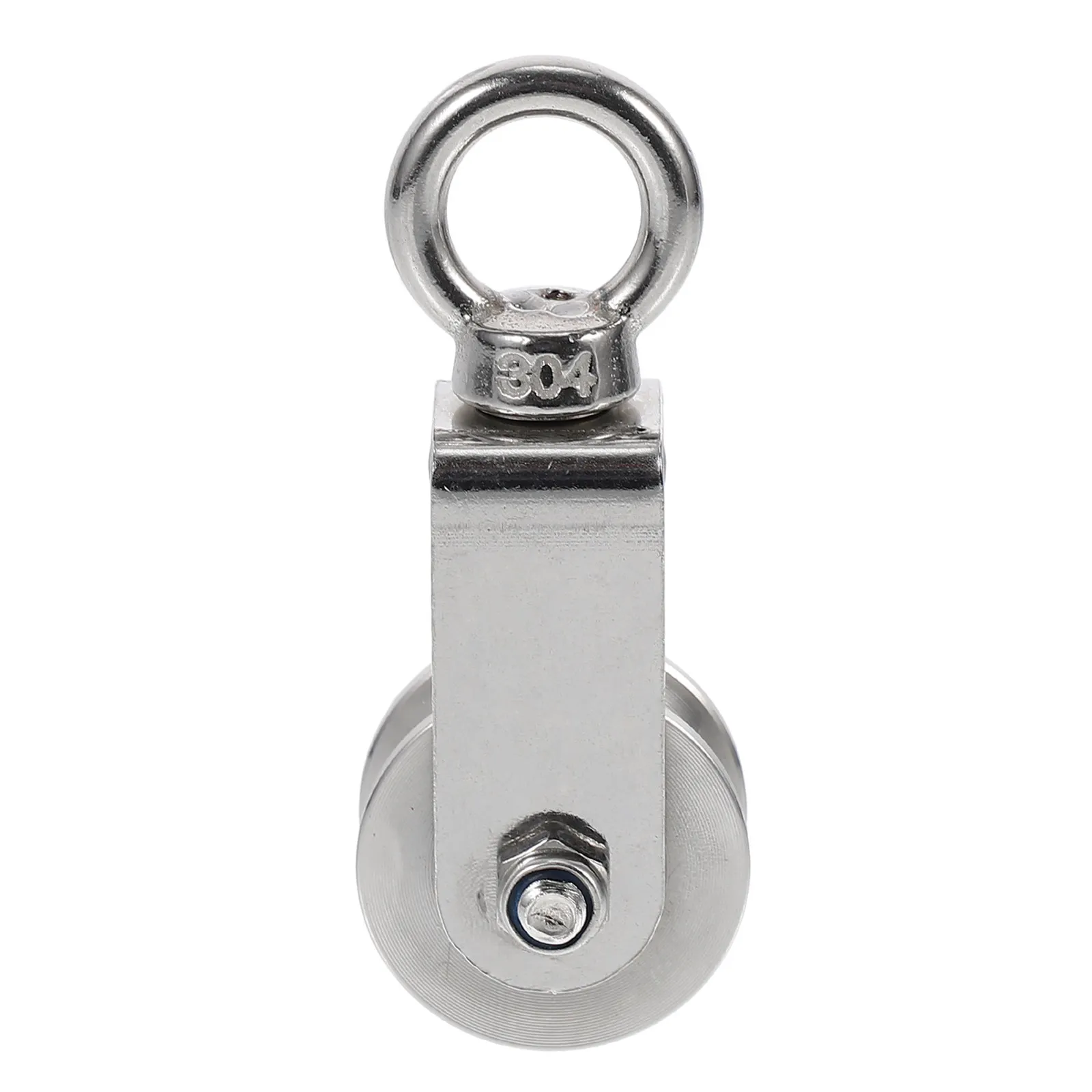 Stainless Steel Swivel Pulley Block Single Wheel U Groove Roller with Rotating Ring for Lifting and Pulling
