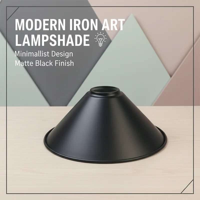 Conical Metal Lampshade Minimalist Industrial Pendant Lamp Cover Black White Kitchen Cafe Dining Decor Only Lampshade No Bulb