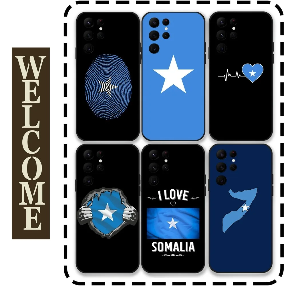 Somali Somalia National Flag Phone Case for Samsung Galaxy S24 Ultra S22 S23 Ultra S21 S20 5G Protective Silicone TPU Funda