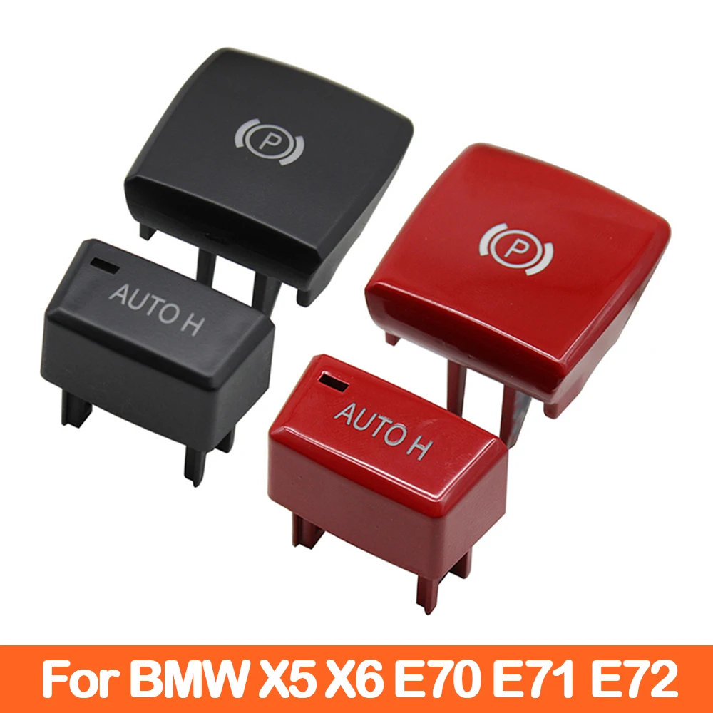 Interior do carro eletrônico freio de mão interruptor estacionamento auto h hold p botão capa substituição para bmw x5 e70 x6 e71 e72 61319148508