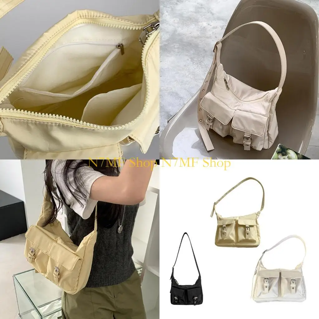 

N7MF модная сумка подмышки для женщин -девушек Эстетические нейлоновые плечи сумки поперечного тела