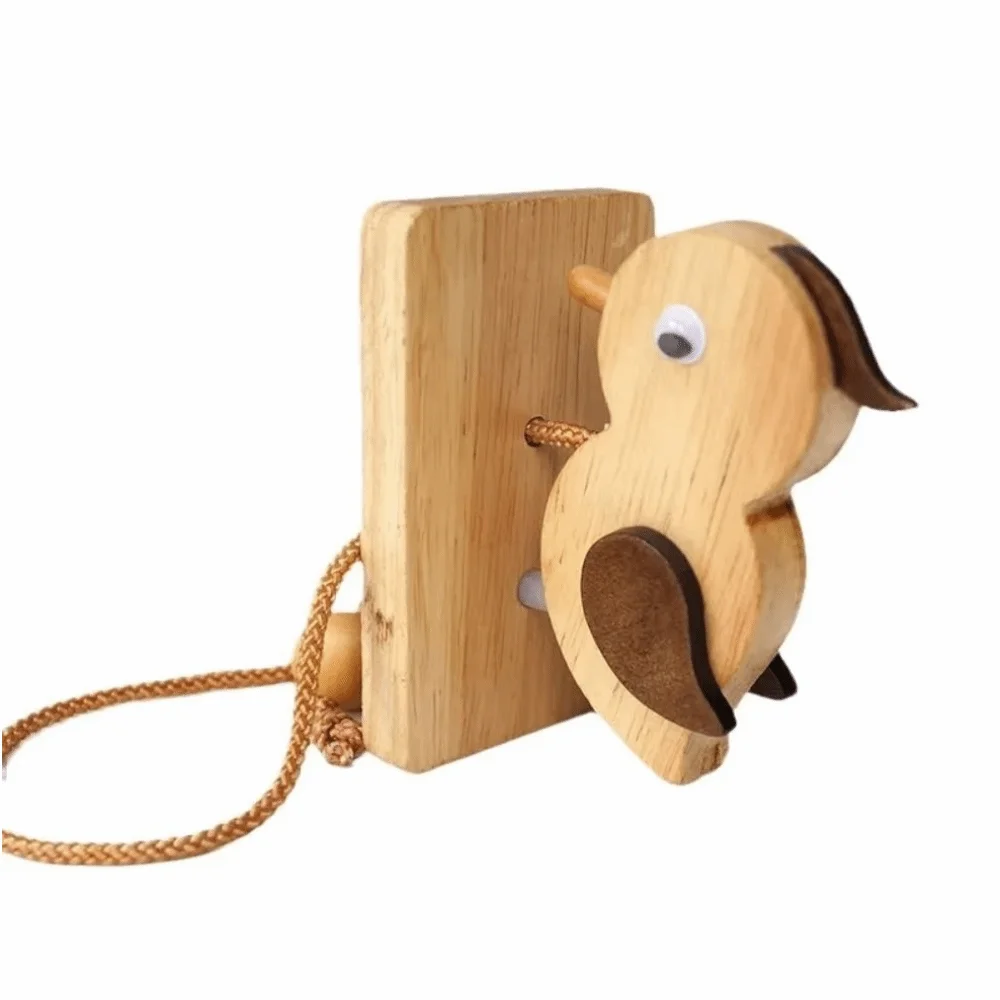 Housewarming Door Knocker Handmade Retro Pendant Doorbell Practical Cute Woodpecker Design Wooden Woodpecker Guest Arrival