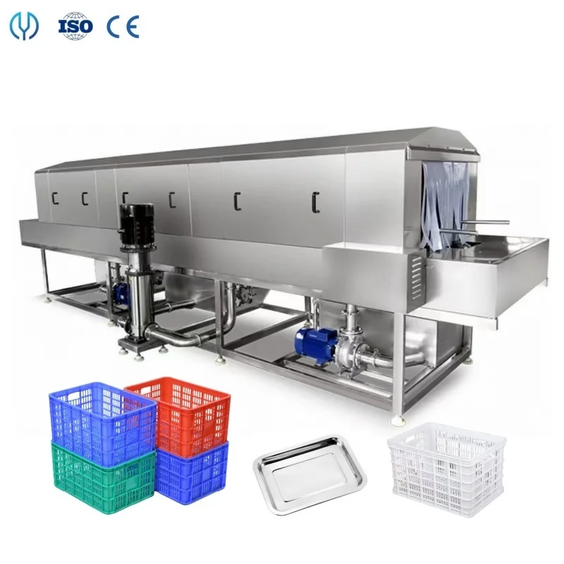

Industrial Automatic Turnover Cleaning Small Crate Basket Trash Can Bin Trays Washer Washing Machine