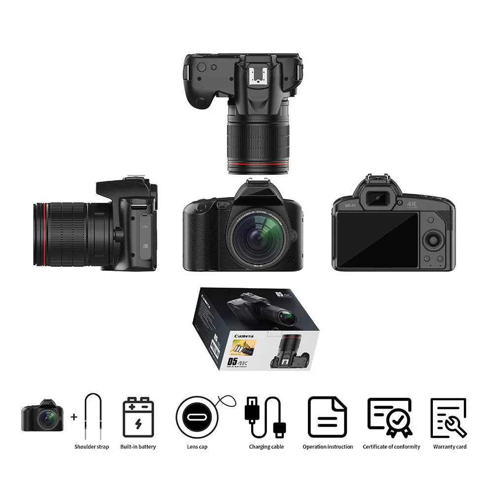 WiFi Camera Portable 4K Ultra High Definition Camera 16X Digital Zoom Camera IR Night Vision Camera With Filling Light